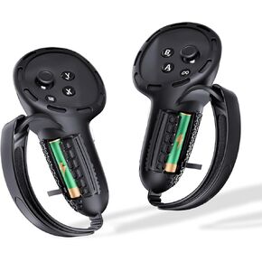 Controller Grips Compatible with Meta Quest 3S/Quest 3, Upgraded All-Silicone Controller Grips Cover for Quest 3S/Quest 3 with Battery Opening and Knuckle Straps Protector