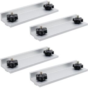 Antrader 2+4 Pcs Long Stop Short Stop,T-Track Stop Kit with Star Knobs T Track Stop Block for T-Track Woodworking,Black