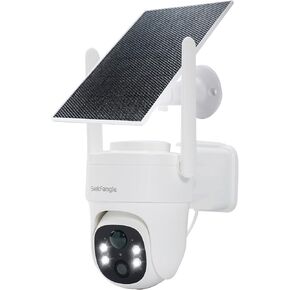 Security Cameras Outdoor Wireless,100% Wire-Free Solar Camera Outdoor,2K WiFi Camera for Home Security with 360° View,2.4GHz WiFi,PIR Motion Detection,Color Night Vision,Work with Alexa