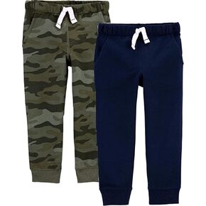 Carter's Boys 2 Pack French Terry Active Joggers/Pants (Black/Gray, 6)