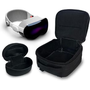 حافظة سماعات الواقع الافتراضي - حقيبة حمل من النايلون 1000D لسماعات Apple Vision Pro Meta Quest VR حقيبة تخزين ملحقات سماعات الأذن (أبيض)