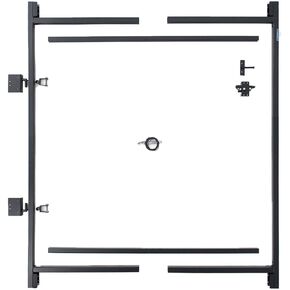 Adjust-A-Gate 2 Way Lockable Easy to Install Steel Frame Gate Latch with Installation Building Kit and Telescoping Bars (2 Pack)
