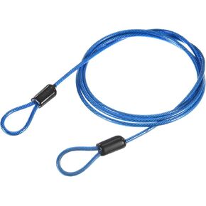 YOKIVE 1 Pcs Security Steel Cables, Coated Baggage Lock Wire Rope with Double Loop | Great for Luggage, Bicycles, Doors (Orange, 2.5mmx0.5m)