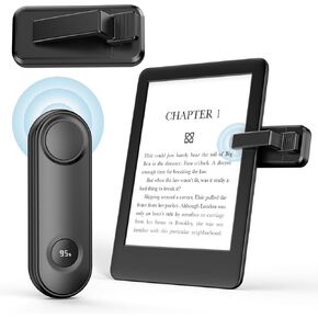 MoKo Remote Control Page Turner for Kindle Paperwhite Oasis Kobo eReaders, Clicker Page Turner for iPad/Kindle/Tablets/Phones Reading Novels Taking Photos, RF Kindle Remote with Power Display, Pink
