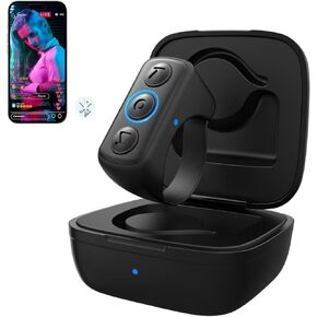 Remote Scrolling Ring for TikTok & Kindle App, Page Turner for Ebook Reading, Bluetooth Camera Shutter Video Recording Control for iPad iPhone iOS Android - Black (Not for Kindle Devices)