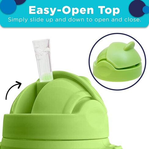 Botabee 3-in-1 Weighted Straw Sippy Cup Conversion Kit for Comotomo Baby Bottles | Compatible with Comotomo 5 Ounce & 8 Ounce Bottles | Versatile Leak-Proof Lid | Easy to Clean - Green (2 Pack) in Saudi Arabia