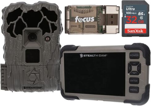 كاميرا Stealth Cam QS22 بدقة 22 ميجابكسل وحزمة عرض كاميرا HMW Trail مع بطاقة ذاكرة Ultra SDHC UHS-I سعة 32 جيجابايت وتركيز الكل في واحد عالي السرعة وحزمة قارئ بطاقات USB 2.0 (3 عناصر) in Kuwait