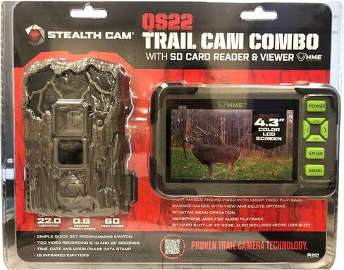 كاميرا Stealth Cam QS22 بدقة 22 ميجابكسل وحزمة عرض كاميرا HMW Trail مع بطاقة ذاكرة Ultra SDHC UHS-I سعة 32 جيجابايت وتركيز الكل في واحد عالي السرعة وحزمة قارئ بطاقات USB 2.0 (3 عناصر) in Kuwait