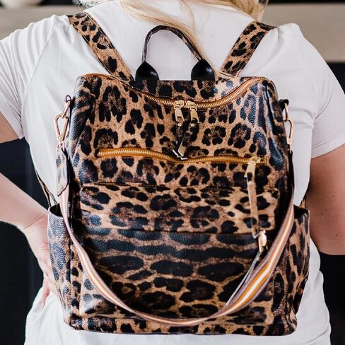 حقيبة ظهر عصرية + أنيقة للنساء - حقيبة بريل قابلة للتحويل، تستخدم كحقيبة حفاضات، أو حقيبة كتف، أو حقيبة ظهر نسائية، مصنوعة من جلد نباتي مع حزام قابل للإزالة وجيوب خارجية/داخلية (جملي) in Kuwait