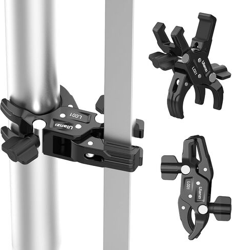ULANZI Super Clamp Mount for Light Stand Double Camera Clamp Mount Monitor Magic Arm Adapter Thread for Photo Studio Light Stand, Photography Reflector, Photo Boom Stand, Cross Bars in Saudi Arabia