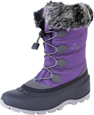ICEFACE Waterproof Snow Boot Women with Quilted Nylon Fabric and Plush Lining for Ultimate Warmth and Comfort Stylish and Functional Winter Footwear Perfect for Snowy Days and Cold Weather Activitie in Saudi Arabia
