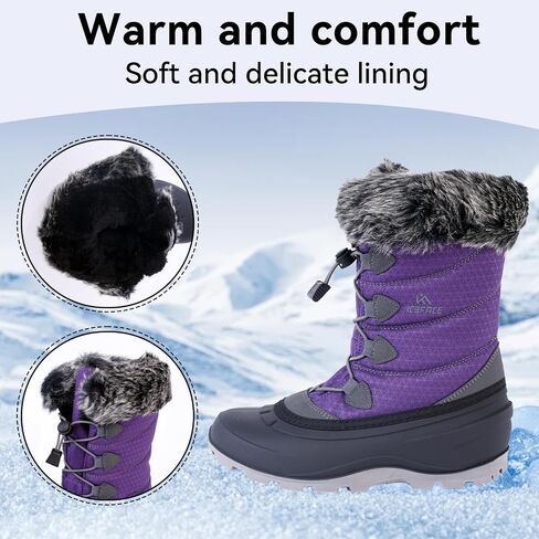 ICEFACE Waterproof Snow Boot Women with Quilted Nylon Fabric and Plush Lining for Ultimate Warmth and Comfort Stylish and Functional Winter Footwear Perfect for Snowy Days and Cold Weather Activitie in Saudi Arabia