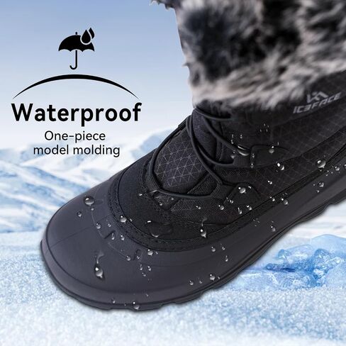 ICEFACE Waterproof Snow Boot Women with Quilted Nylon Fabric and Plush Lining for Ultimate Warmth and Comfort Stylish and Functional Winter Footwear Perfect for Snowy Days and Cold Weather Activitie in Saudi Arabia