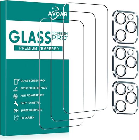 [2+2 Pack Privacy Screen Protector for iPhone 16 with Camera Lens Protector, 6.1 Inch Tempered Full Screen Glass Accessories, Anti-Spy, Bubble Free, Case Friendly in Kuwait