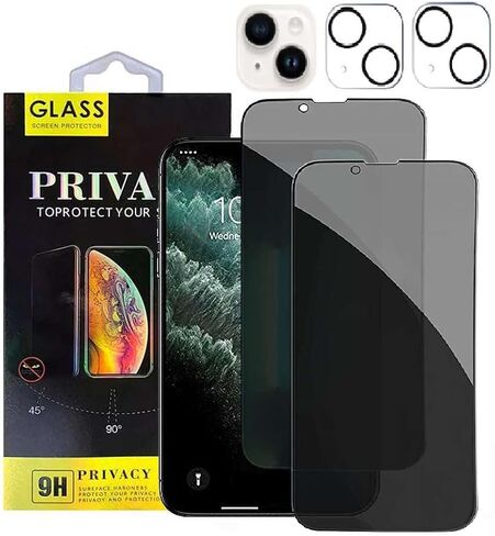 عبوتان، واقي شاشة للخصوصية لهاتف iPhone 12 Pro [6.1 بوصة] + عبوتان واقي عدسة الكاميرا لهاتف iPhone 12 Pro in Kuwait