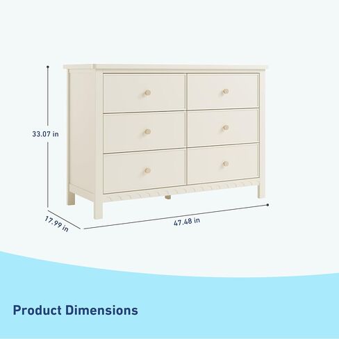 Graco Sasha 6-Drawer Dresser (Sage) – GREENGUARD Gold Certified, Dresser for Nursery Bedroom with Spacious Storage, Interlocking Drawer System, Easy Assembly with Pre-Installed Tracks in Saudi Arabia