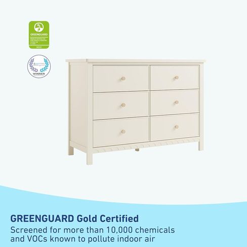 Graco Sasha 6-Drawer Dresser (Sage) – GREENGUARD Gold Certified, Dresser for Nursery Bedroom with Spacious Storage, Interlocking Drawer System, Easy Assembly with Pre-Installed Tracks in Saudi Arabia