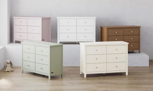 Graco Sasha 6-Drawer Dresser (Sage) – GREENGUARD Gold Certified, Dresser for Nursery Bedroom with Spacious Storage, Interlocking Drawer System, Easy Assembly with Pre-Installed Tracks in Saudi Arabia