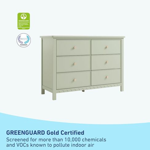 Graco Sasha 6-Drawer Dresser (Sage) – GREENGUARD Gold Certified, Dresser for Nursery Bedroom with Spacious Storage, Interlocking Drawer System, Easy Assembly with Pre-Installed Tracks in Saudi Arabia