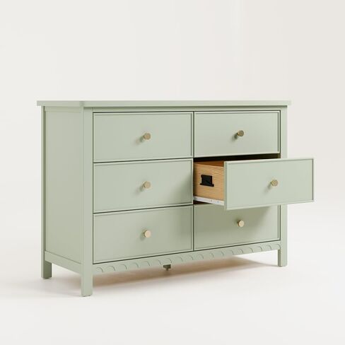 Graco Sasha 6-Drawer Dresser (Sage) – GREENGUARD Gold Certified, Dresser for Nursery Bedroom with Spacious Storage, Interlocking Drawer System, Easy Assembly with Pre-Installed Tracks in Saudi Arabia