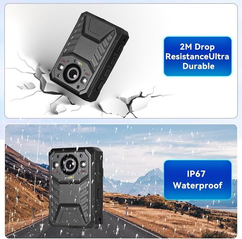 1440P HD Police Body Camera,17H Record Time,3600mAH Battery Body Camera, 64G Memory Audio Video Recording, Night Vision, Data-encrypt for Law Enforcement Record, Security Guards, Personal Use in Kuwait