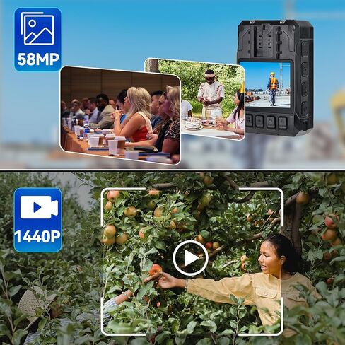 1440P HD Police Body Camera,17H Record Time,3600mAH Battery Body Camera, 64G Memory Audio Video Recording, Night Vision, Data-encrypt for Law Enforcement Record, Security Guards, Personal Use in Kuwait