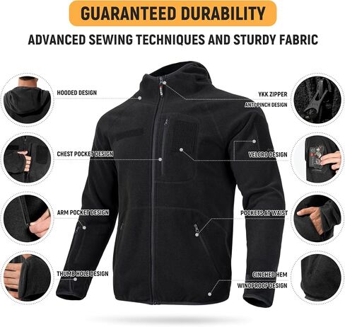 FREE SOLDIER Adventurer Hooded Men's Fleece jacket Coat in Saudi Arabia