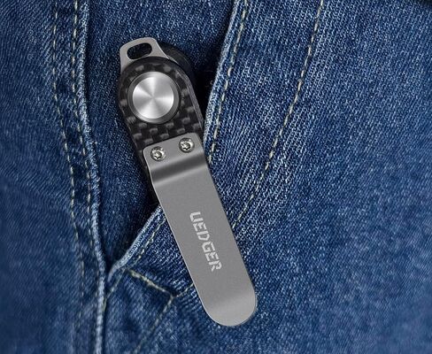 حامل سلسلة مفاتيح صغير الحجم من ايدجر، مشبك سلسلة مفاتيح اي دي سي، حافظة مفاتيح ذكية رفيعة من الياف الكربون، هدية كريسماس للرجال والنساء، يحمل 10 مفاتيح ومفتاح سيارة in Kuwait