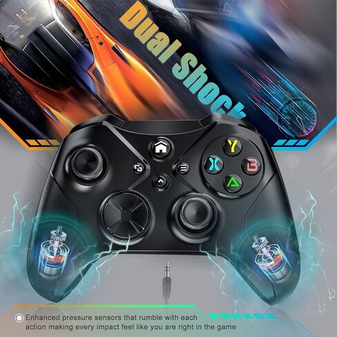 وحدة تحكم Gamrombo اللاسلكية متوافقة مع وحدة تحكم Xbox، وحدة تحكم الألعاب المتوافقة مع Turbo/Dual Vibration/Marco/Audio Jack in Kuwait