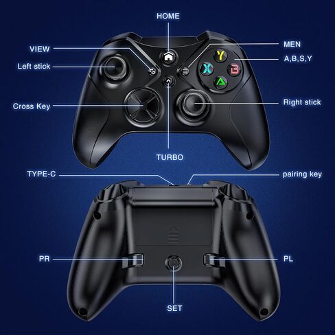 وحدة تحكم Gamrombo اللاسلكية متوافقة مع وحدة تحكم Xbox، وحدة تحكم الألعاب المتوافقة مع Turbo/Dual Vibration/Marco/Audio Jack in Kuwait