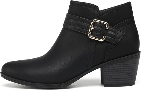 TYNDALL Women's Ankle Boots Chunky Heel Classic Low Heel Comfortable Western Side Zipper Booties Shoes in Saudi Arabia
