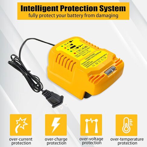 شاحن صغير لبطارية Dewalt 20V 2A استبدال لشاحن DCB112 الصغير المريح لبطارية ليثيوم أيون MAX XR DCB203 DCB204، مع مؤشر LED (شاحن فقط) in Kuwait