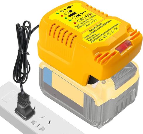 شاحن صغير لبطارية Dewalt 20V 2A استبدال لشاحن DCB112 الصغير المريح لبطارية ليثيوم أيون MAX XR DCB203 DCB204، مع مؤشر LED (شاحن فقط) in Kuwait