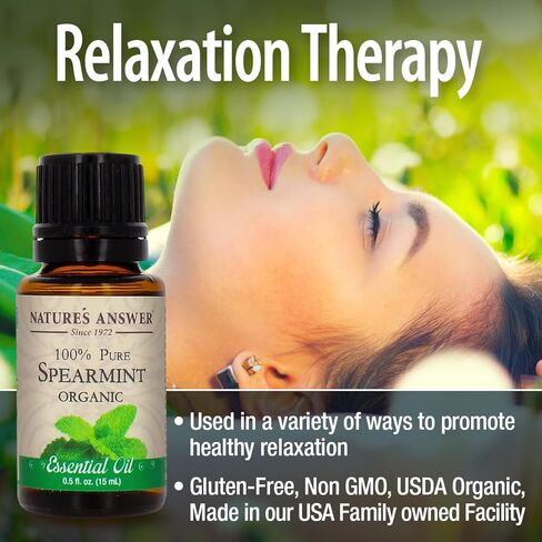 إجابة الطبيعة زيت إكليل الجبل العطري العضوي التابع لوزارة الزراعة الأمريكية، نقي 100% | زيت عطري طبيعي للناشر/المرطب، مقطر بالبخار، 0.5 أونصة سائلة. (15 مل) | صنع فى أمريكا in Kuwait