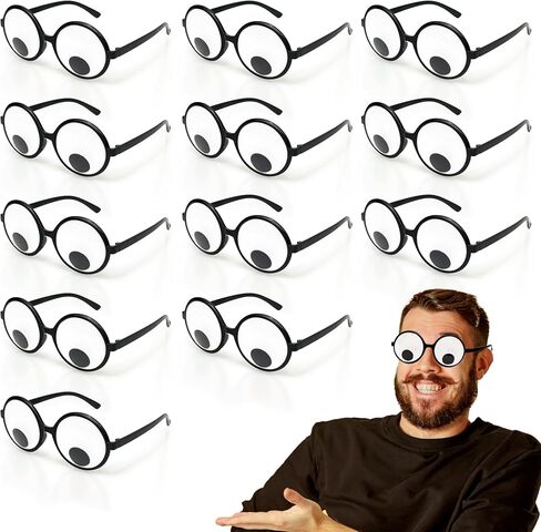 Googly Eyes Glasses, Funny Glasses Pranks Toy, Novelty Shaking Giant Eye Glasses, Funny Costume Accessories (3 Pcs) in Saudi Arabia