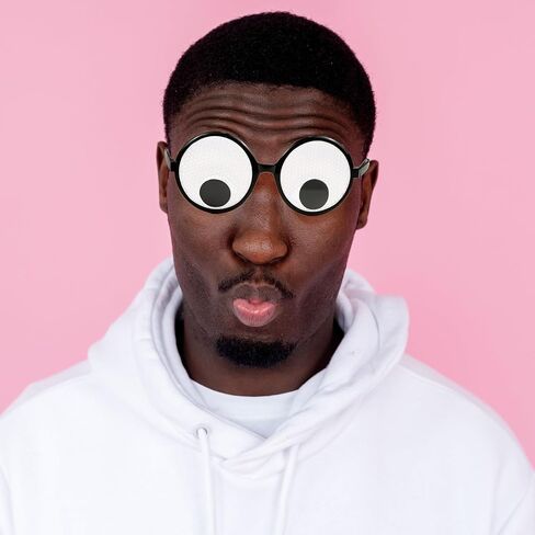 Googly Eyes Glasses, Funny Glasses Pranks Toy, Novelty Shaking Giant Eye Glasses, Funny Costume Accessories (3 Pcs) in Saudi Arabia
