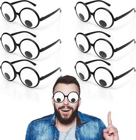 Googly Eyes Glasses, Funny Glasses Pranks Toy, Novelty Shaking Giant Eye Glasses, Funny Costume Accessories (3 Pcs) in Saudi Arabia