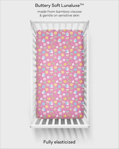 Little Sleepies Baby Crib Sheets, Buttery Soft Viscose from Bamboo Crib Sheets for Boys & Girls, Toddler Bed Sheet, Standard Crib Mattress Sheet, Super Stretchy & Elasticized (Sweet Pea) in Saudi Arabia