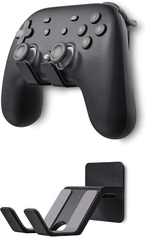 Controller Holder Wall Mount (2 Pack) - Metal Gaming Controller Stand for Xbox Series X S, PS5 PS4 Switch Pro Nintendo and More Controllers, PC Gaming Stuff Accessories with Stable 3M Adhesive (Black) in Saudi Arabia