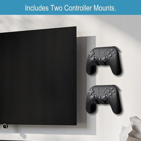 Controller Holder Wall Mount (2 Pack) - Metal Gaming Controller Stand for Xbox Series X S, PS5 PS4 Switch Pro Nintendo and More Controllers, PC Gaming Stuff Accessories with Stable 3M Adhesive (Black) in Saudi Arabia