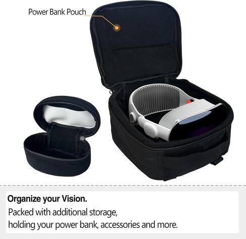 Virtual Reality Headset Case - 1000D Nylon Carry Case for Apple Vision Pro Meta Quest VR Headset Earphone Accessory Storage Bag (White) in Saudi Arabia