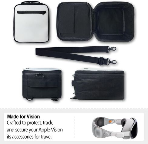 Virtual Reality Headset Case - 1000D Nylon Carry Case for Apple Vision Pro Meta Quest VR Headset Earphone Accessory Storage Bag (White) in Saudi Arabia