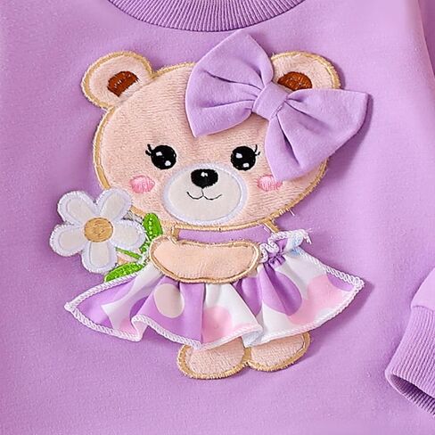 Madjtlqy Toddler Girl Clothes Long Sleeve Crewneck Sweatshirts Flare Pants Headband Cute Infant Baby Fall Winter Outfits in Saudi Arabia