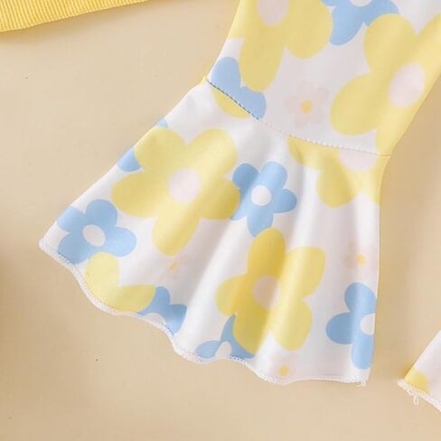Madjtlqy Toddler Girl Clothes Long Sleeve Crewneck Sweatshirts Flare Pants Headband Cute Infant Baby Fall Winter Outfits in Saudi Arabia