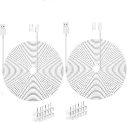 1-Pack 17FT Power Extension Cable for Blink Outdoor 4 & 3rd Gen, USB to Micro USB Charging & Data Sync Cord – Durable, White in Saudi Arabia
