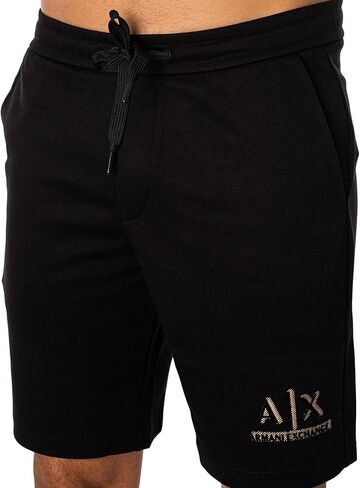 شورت A｜X ARMANI EXCHANGE للرجال ذو إصدار محدود من الصوف باللونين الأسود والذهبي in Saudi Arabia