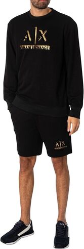 شورت A｜X ARMANI EXCHANGE للرجال ذو إصدار محدود من الصوف باللونين الأسود والذهبي in Saudi Arabia