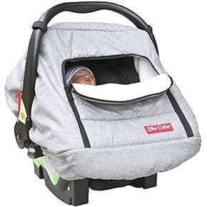 Winter Baby Car Seat Cover for Boys Girls | Polar Fleece Newborn Cozy Carrier Covers I Warm Infant Carseat Canopy for Babies | Perfect for Cold Weather of Spring Fall and Winter | Soft Grey