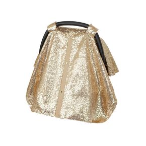 Baby Car Seat Cover Canopy - Champagne Sparkle Sequin - Multi-use Breastfeeding Cover, Infant Stroller Canopy, Baby Girl Shower Gift, Universally Fits All Carseats