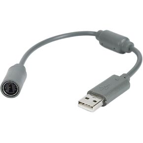 Gamer Gear Wired Controller Breakaway Cable Compatible with Xbox 360 - USB Adapter Lead - Replacement USB Cable Prevent Accidental Damage - Grey Breakaway Cable Works with PC Games